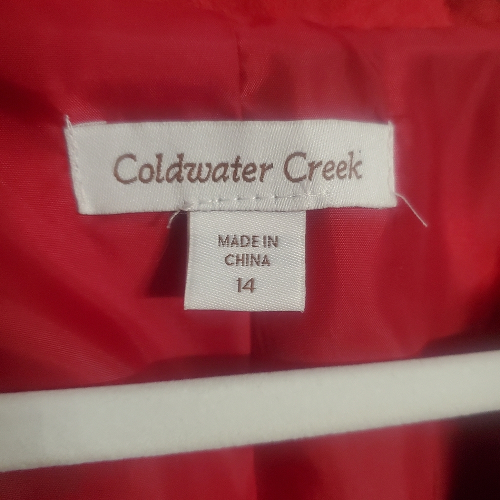 ColdWater Creek Red Faux Suede Embroidered Embellished Blazer  Sz14 Chic Grandma - Picture 16 of 16